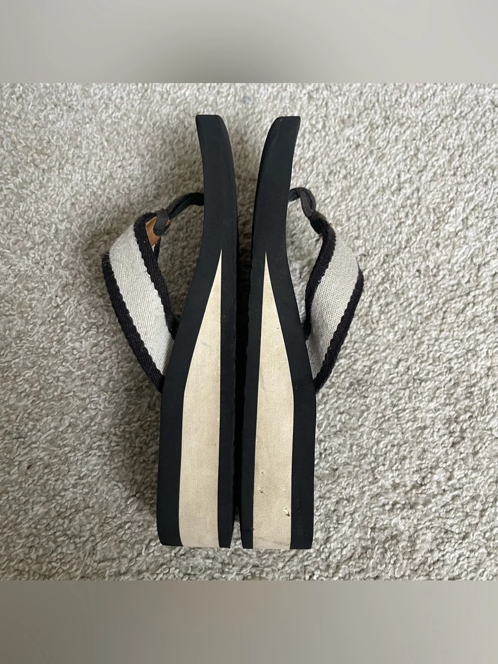 TORY BURCH  FRANKIE  WEDGE  FLIP  FLOP  SANDAL Black Size 7 Summer Vacation
